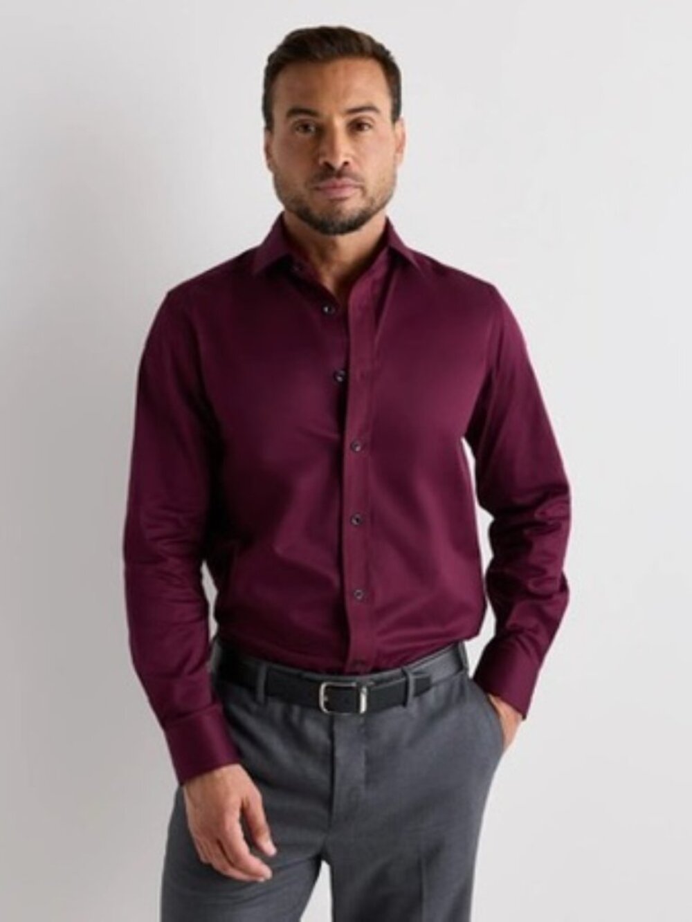 Quince Organic Cotton Stretch Twill Dress Shirt Barolo‎ Burgundy Size XL NWT